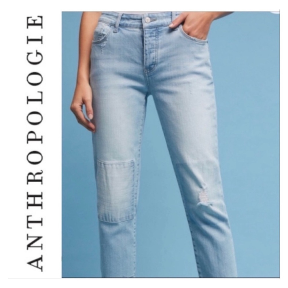 Anthropologie Pilcro and Letterpress Hyphen Jeans Frayed Hem Boyfriend 28 x 25.5